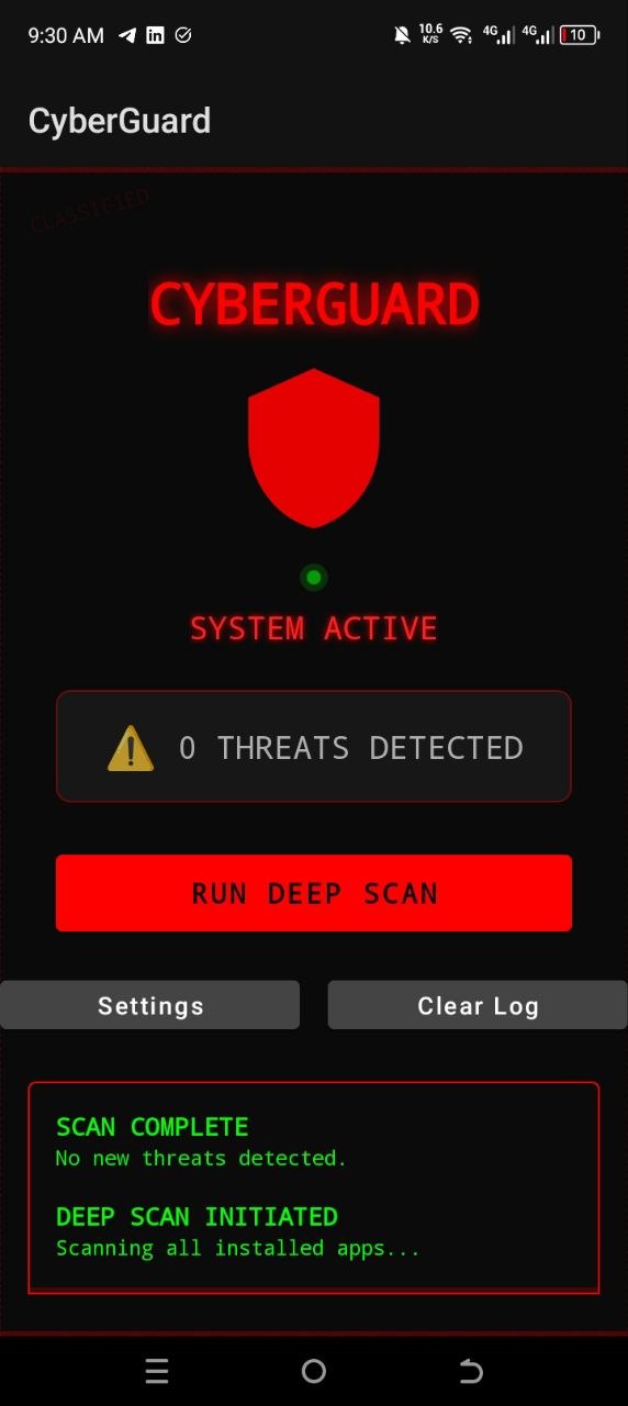 CyberGuard scanning in progress